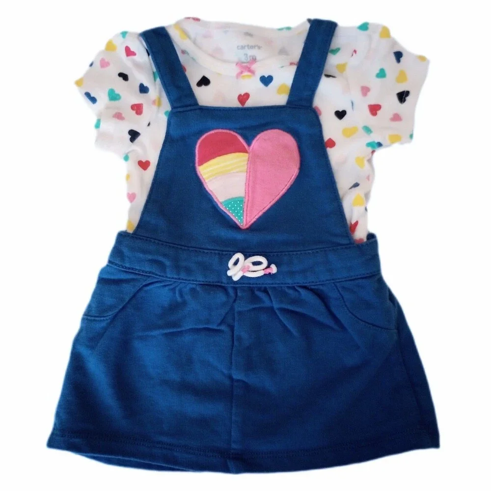 Carter's 2pc Overall Skirt/Bodysuit Outfit sz 3M Girls